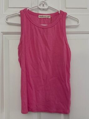 Trouble at the Mill Hot Pink Ribbed Tank
